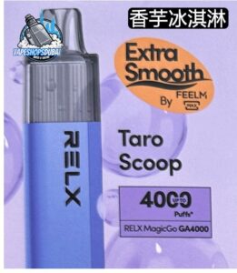 relx magicgo ga4000 disposable vape with 4000 puffs in uae taro scoop