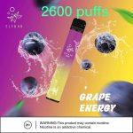 ELFBAR 2600 Puffs 20MG Nicotine Disposable Vape in Dubai Grape Energy