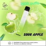 ELFBAR 2600 Puffs 20MG Nicotine Disposable Vape in Dubai Sour Apple