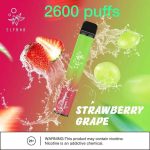 ELFBAR 2600 Puffs 20MG Nicotine Disposable Vape in Dubai Strawberry Grape