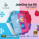 ELFBAR EW Premium 25000 Puffs 50MG Nicotine Ice Adjustable Disposable Vape Grape Raspberry