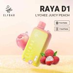 ELFBAR Raya D1 13000 Puffs 50mg Nicotine Disposable Vape Lychee Juicy Peach