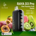 ELFBAR Raya D3 Pro 30000 Puffs 50mg Nicotine Triple Mode Disposable Vape Kiwi Passion Fruit Guava