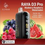 ELFBAR Raya D3 Pro 30000 Puffs 50mg Nicotine Triple Mode Disposable Vape Blueberry Raspberry Watermelon