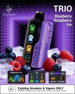 ELFBAR Trio up to 40000 Puffs 50MG Nicotine 4 Mesh Coil Disposable vape Blueberry Raspberry Ice