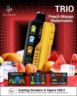 ELFBAR Trio up to 40000 Puffs 50MG Nicotine 4 Mesh Coil Disposable vape Peach Mango Watermelon