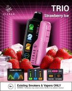 ELFBAR Trio up to 40000 Puffs 50MG Nicotine 4 Mesh Coil Disposable vape Strawberry Ice