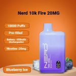 NERD Fire 10000 Puffs 20MG Nicotine Disposable Vape in Dubai blueberry Ice
