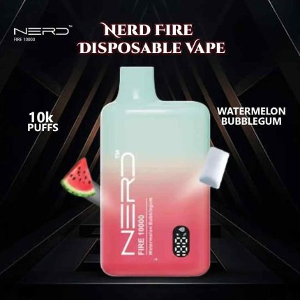 NERD Fire 10000 Puffs 20MG Nicotine Disposable Vape in Dubai Watermelon Bubblegum