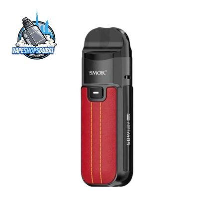 SMOK Nord 50w 1800mAh Leather Series Pod System in Dubai Red Stabilizing Wood