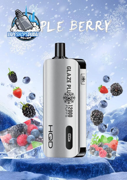 HQD Glaze Plus 12000 Puffs 50MG Nicotine Dual Mesh Coil Disposable Vape In UAE TRIPLE BERRIES
