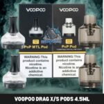 VOOPOO Drag X/S Pods 4.5ml PnP & PnP MTL Replacement Pods in Dubai