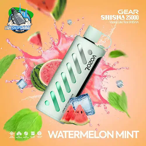 VOZOL Gear Shisha 25000 puffs Dual Mode 5MG Nicotine In UAE Watermelon Mint