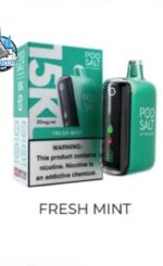 podsalt 15000 puffs 20mg nicotine disposable vape in uae fresh mint