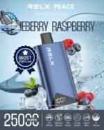relx peace 25000 puffs 20mg disposable vape in dubai blueberry raspberry