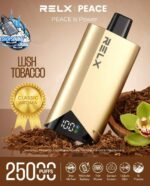 relx peace 25000 puffs 20mg disposable vape in dubai lush tobacco