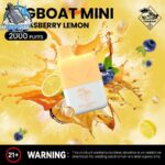 tugboat mini 2000 puffs 20mg nicotine none rechargeable blueberry lemon