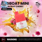 tugboat mini 2000 puffs 20mg nicotine none rechargeable dragon fruit cherry