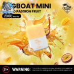tugboat mini 2000 puffs 20mg nicotine none rechargeable mango passion fruit