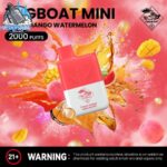 tugboat mini 2000 puffs 20mg nicotine none rechargeable peach mango watermelon