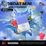 tugboat mini 2000 puffs 20mg nicotine none rechargeable pomegranate blueberry