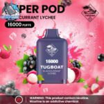 tugboat super 16000 puffs 5 nicotine disposable vape in uae blackcurrent lychee