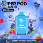 tugboat super 16000 puffs 5 nicotine disposable vape in uae blueberry raspberry ice